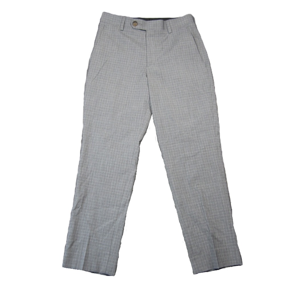 Lauren Ralph Lauren Dress Pants Size 8R Gray Windowpane Slim Ankle Career Preppy